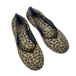 Rothy's Round Toe Ballet The Flats Size 8.5 Leopard Cheetah V Cut Knit *Retired*